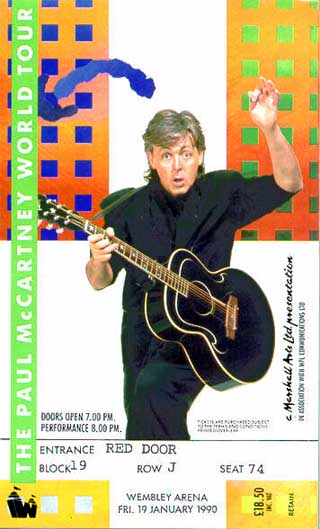 Paul McCartney Ticket from his last world tour
